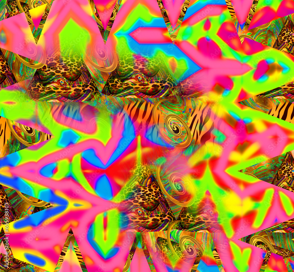 combination of colorful leopard snake tiger textures textile collage pattern
combination of colorful leopard snake tiger textures textile collage pattern