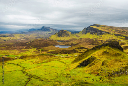 isle of skye, the quiraing mountain, staffin, scotland photo