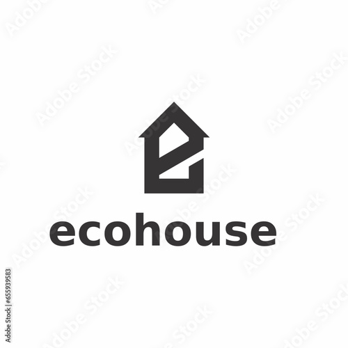 Letter E and House for building company