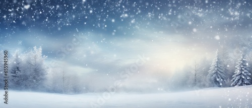 Snowfall Over Snowdrifts: A Serene and Majestic Illustration of Beautiful Ultrawide Background with Light Snowfall © hassan