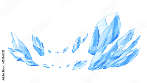 着地の衝撃_氷属性のエフェクトのイラスト