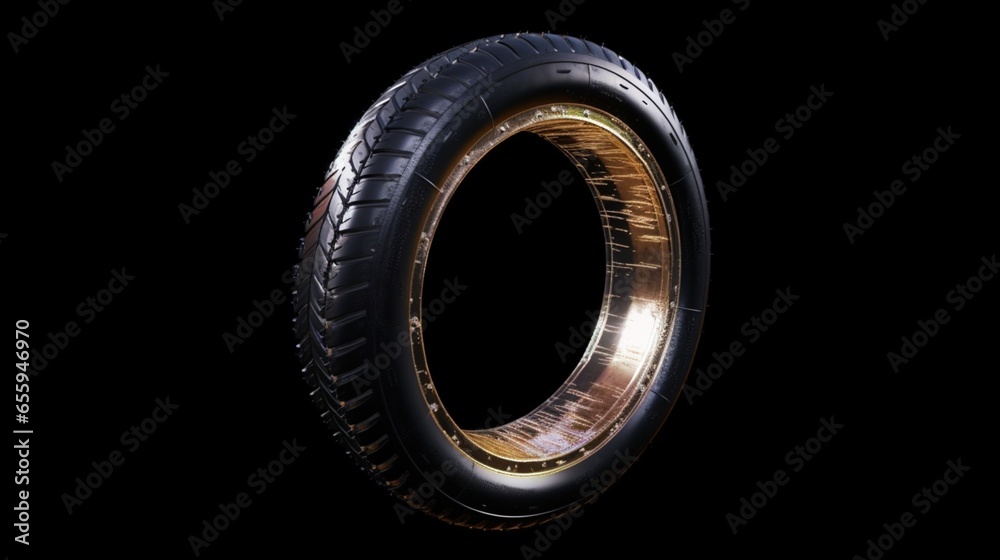Tire on transparent background.Generative AI Tire on transparent background.Generative AI