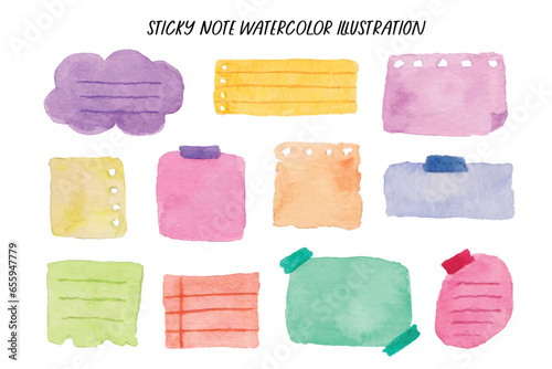 Cute Sticky Note Paper Watercolor