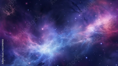Blue and purple galaxy background - abstract artwork created with generative ai technology © hassan