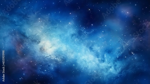 Abstract milky way galaxy with stars and noise blue background