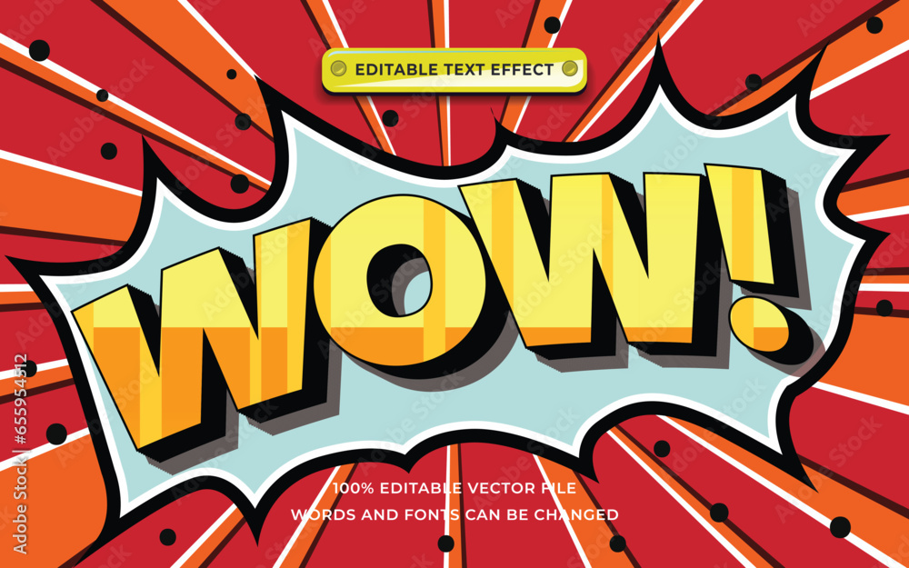 Wowe Text WOW Text effect style comic editable, promotion style 3D font graphic ...