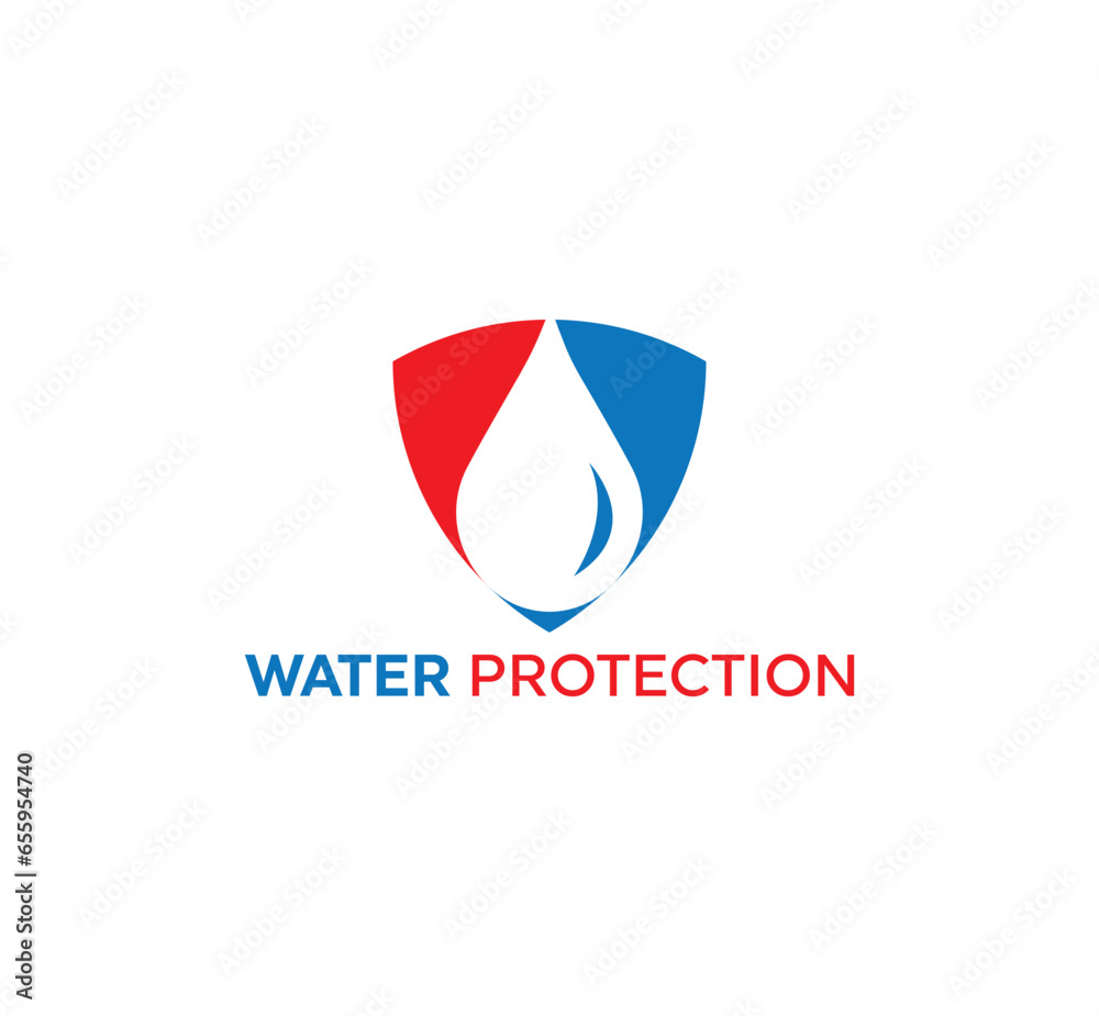 water protection, water shield, water damage restoration logo