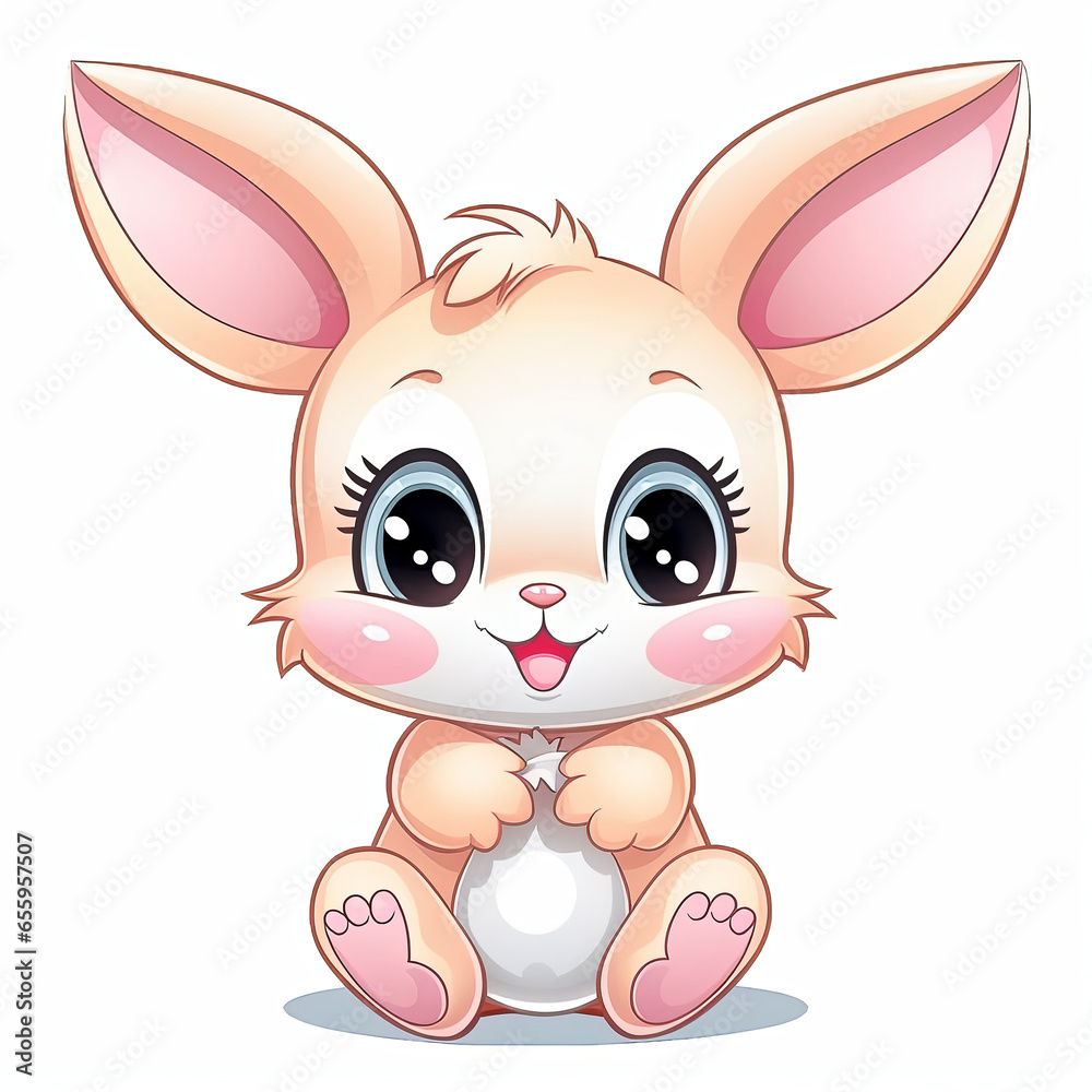 Easter bunny in clipart format white background
