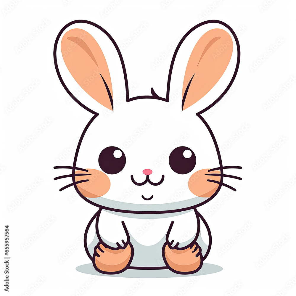 Easter bunny in clipart format white background Easter bunny in clipart format white background