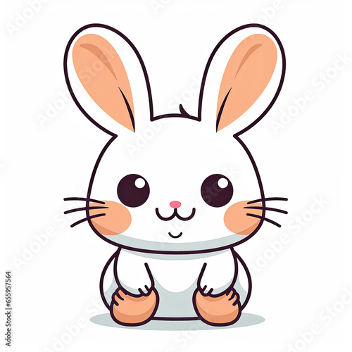 Easter bunny in clipart format white background