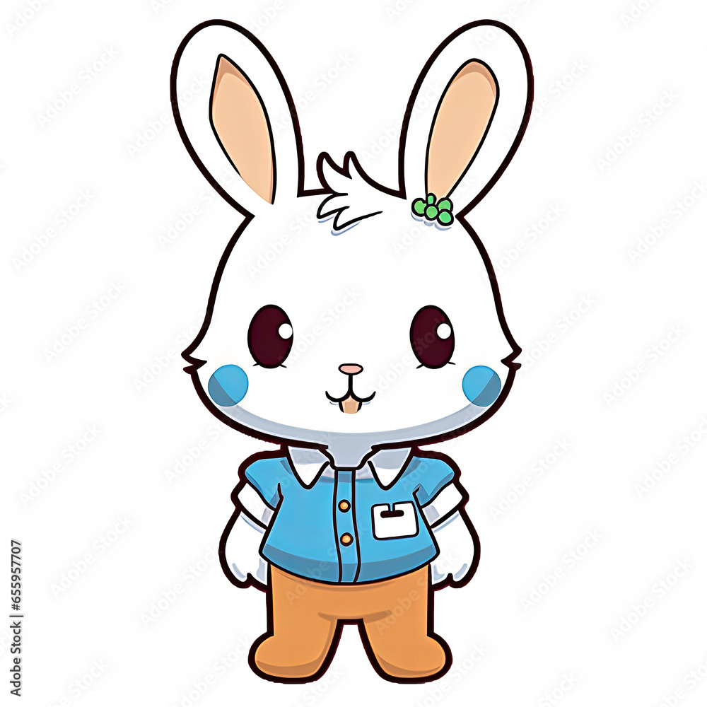 Easter bunny in clipart format white background Easter bunny in clipart format white background