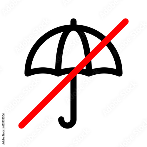 No umbrella line icon. Vector graphics