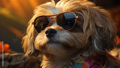 dog wearing sunglasses © greenleaf