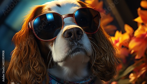dog wearing sunglasses © greenleaf