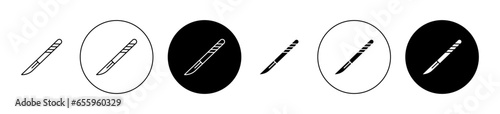 Scalpel vector icon set in black color. Suitable for apps and website UI designs