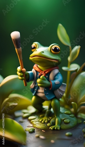 Painter frog generative ai 