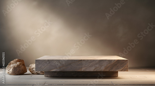 Polished Stone Pedestal with Copyspace 