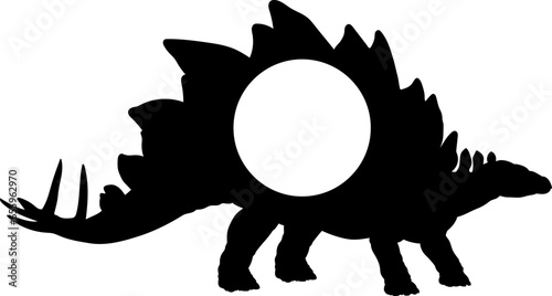 Stegosaurus Dinosaur Silhouette. Dinosaur SVG Types of dinosaurs Dinosaur name breeds  © Pony 3000