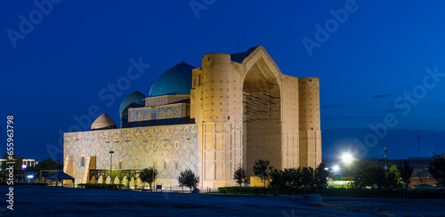Mausoleum of Khoja Ahmed Yasawi is a mausoleum on the grave of the Turkic poet and founder of the Sufi order Yassawi Khoja Ahmed Yasawi, who lived in the city of Turkestan  photo