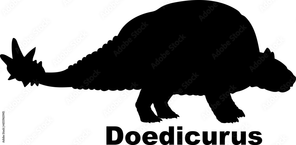 Doedicurus Dinosaur Silhouette. Dinosaur name breeds SVG Types of ...