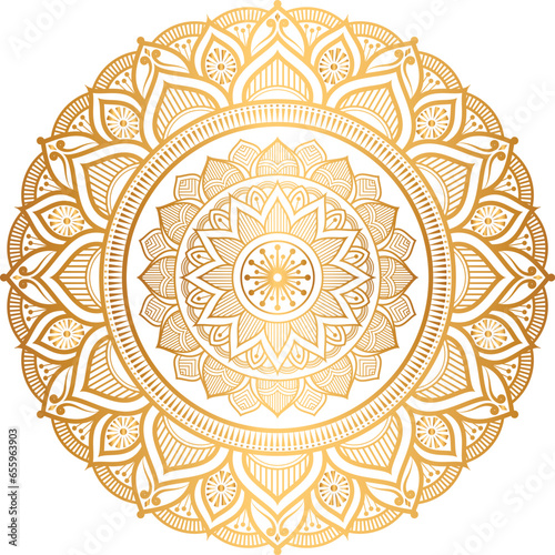 Luxury mandala golden transparent background in islamic pattern arabesque style for invitation card