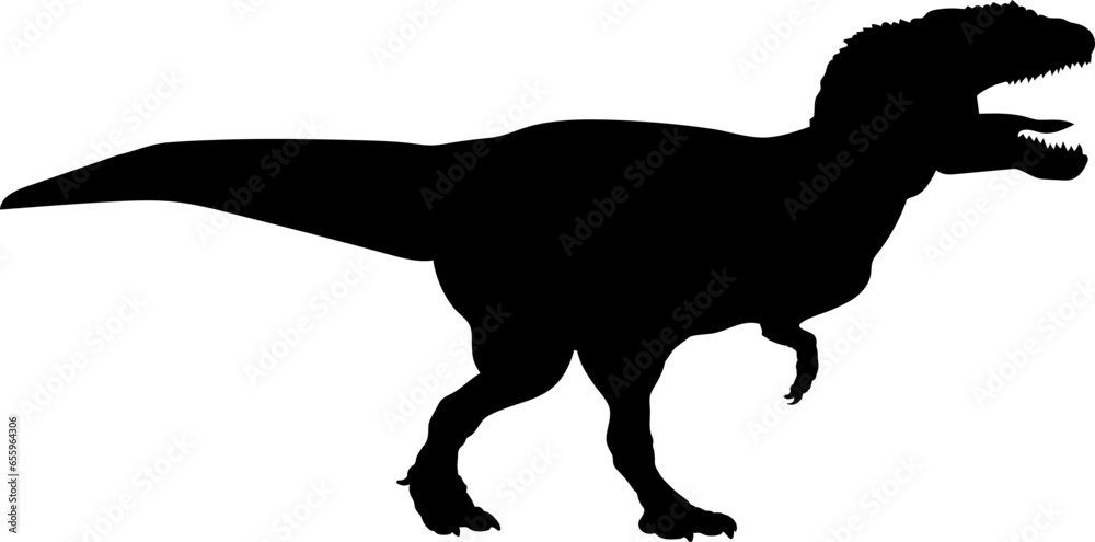 Carcharodontosaurus Dinosaur Silhouette.  Dinosaur SVG Types of dinosaurs
