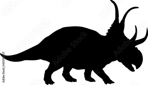 Diabloceratops Dinosaur Silhouette.  Dinosaur SVG Types of dinosaurs
