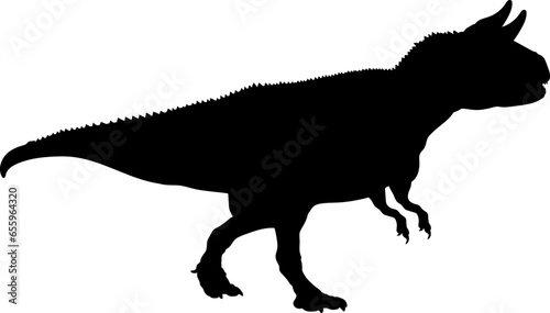 Carnotaurus Dinosaur Silhouette.  Dinosaur SVG Types of dinosaurs
