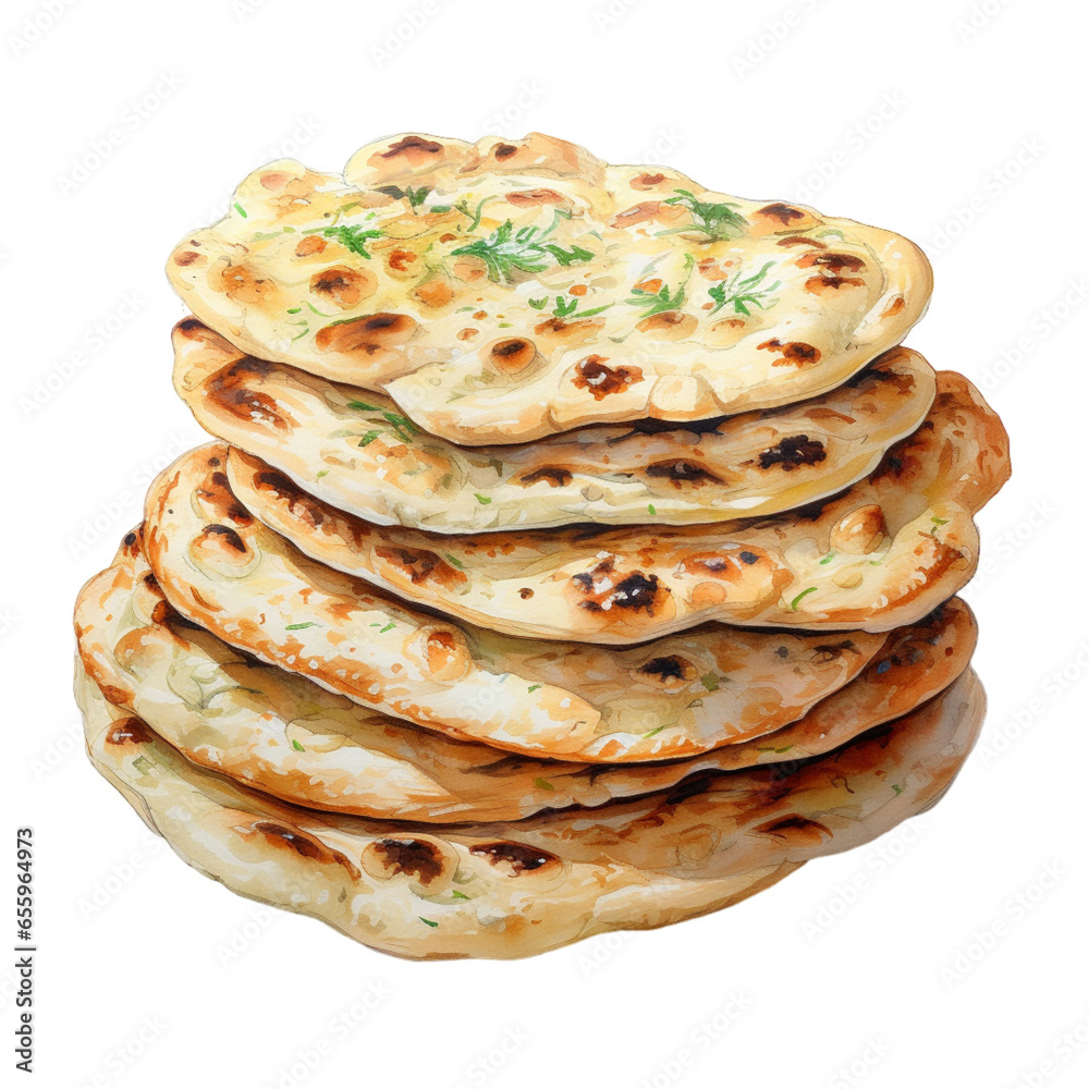 Nann bread isolate on white Nann bread isolate on white