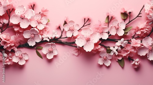 pink cherry blossom in spring photo