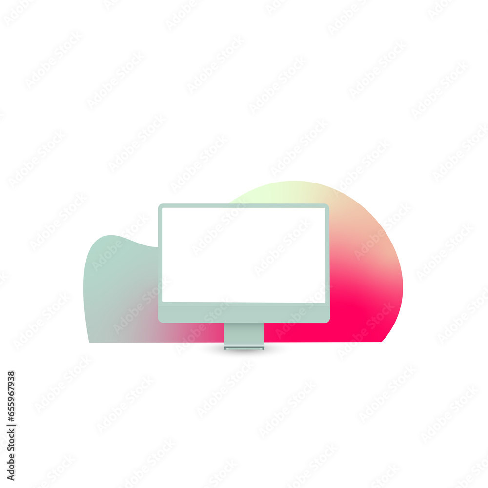 Green Display Monitor Screen Gradient Mockup Green Display Monitor Screen Gradient Mockup