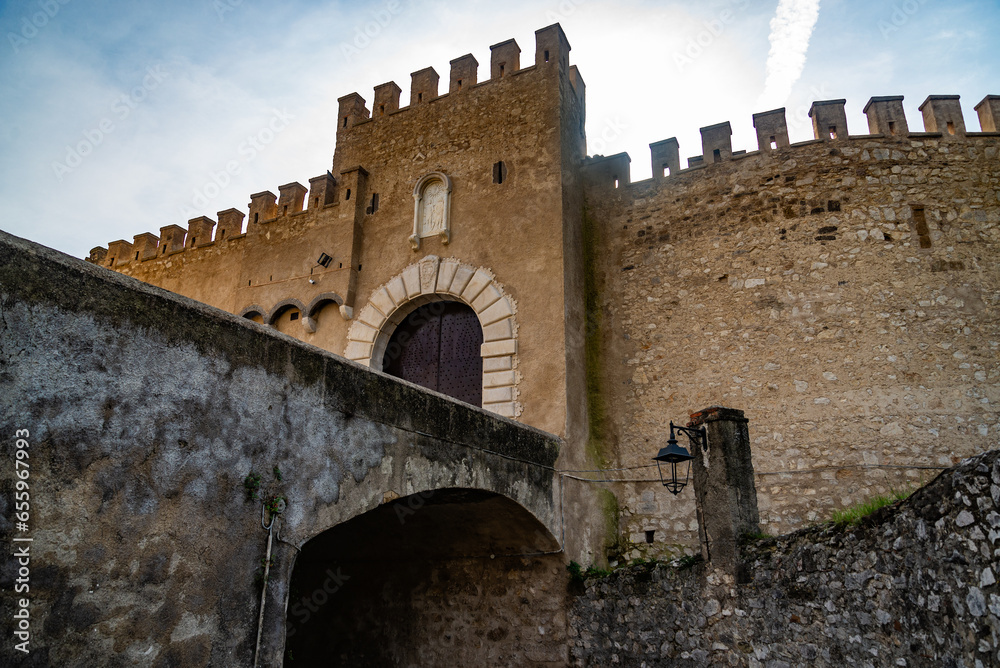 details of castle Lancellotti, built in the XIII century in Lauro Avellino