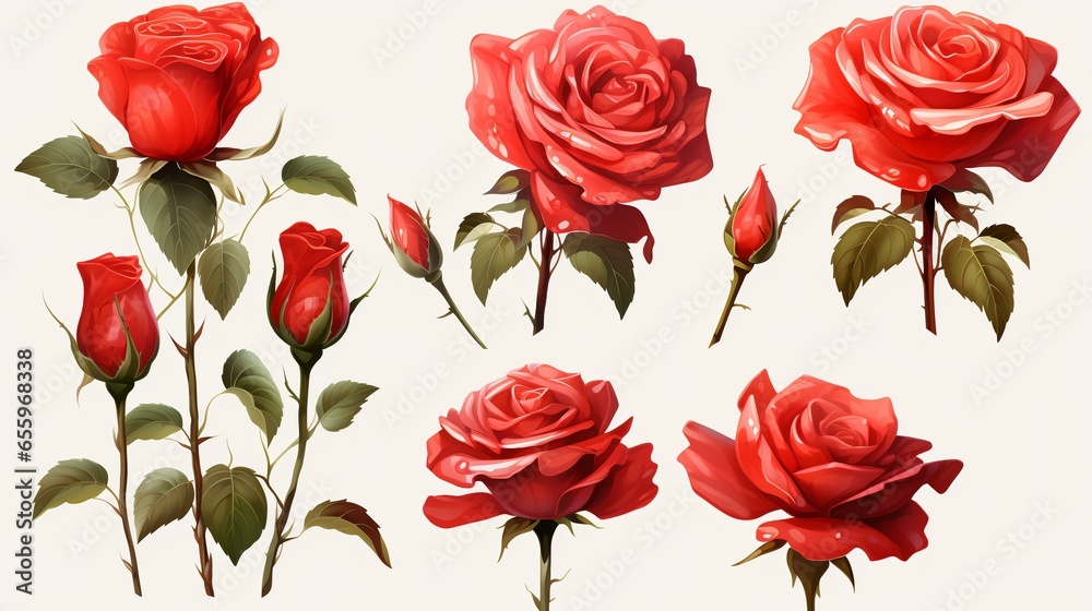 Red roses of beautiful flowers o isolated Red roses of beautiful flowers o isolated