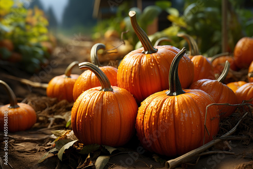 close up of orange pumpkin ,autumn pumkin season concept