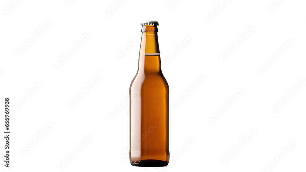 Beer bottle mockup, blank label on a white background Beer bottle mockup, blank label on a white background