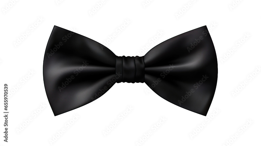 Black bow tie isolated on transparent or white background Black bow tie isolated on transparent or white background