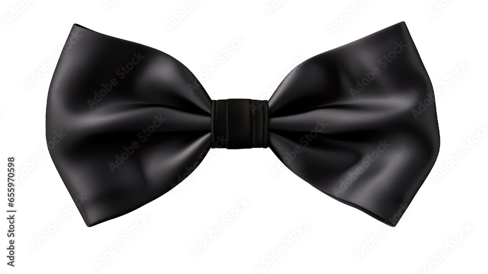 Black bow tie isolated on transparent or white background Black bow tie isolated on transparent or white background