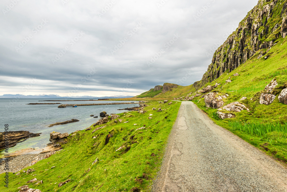 isle of skye, landscape in the area of Staffin, north of the island, scotland, uk