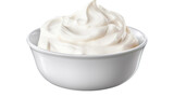 Bowl of sour cream isolated on a transparent background