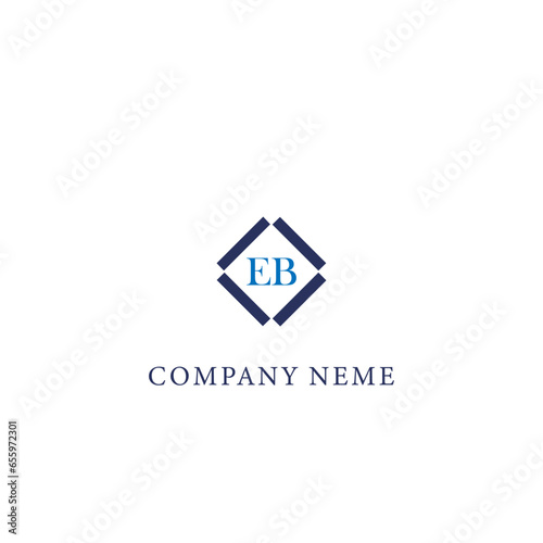 EB logo. E B design. Black EB letter. EB E B letter logo design. Initial letter EB linked circle uppercase monogram logo.