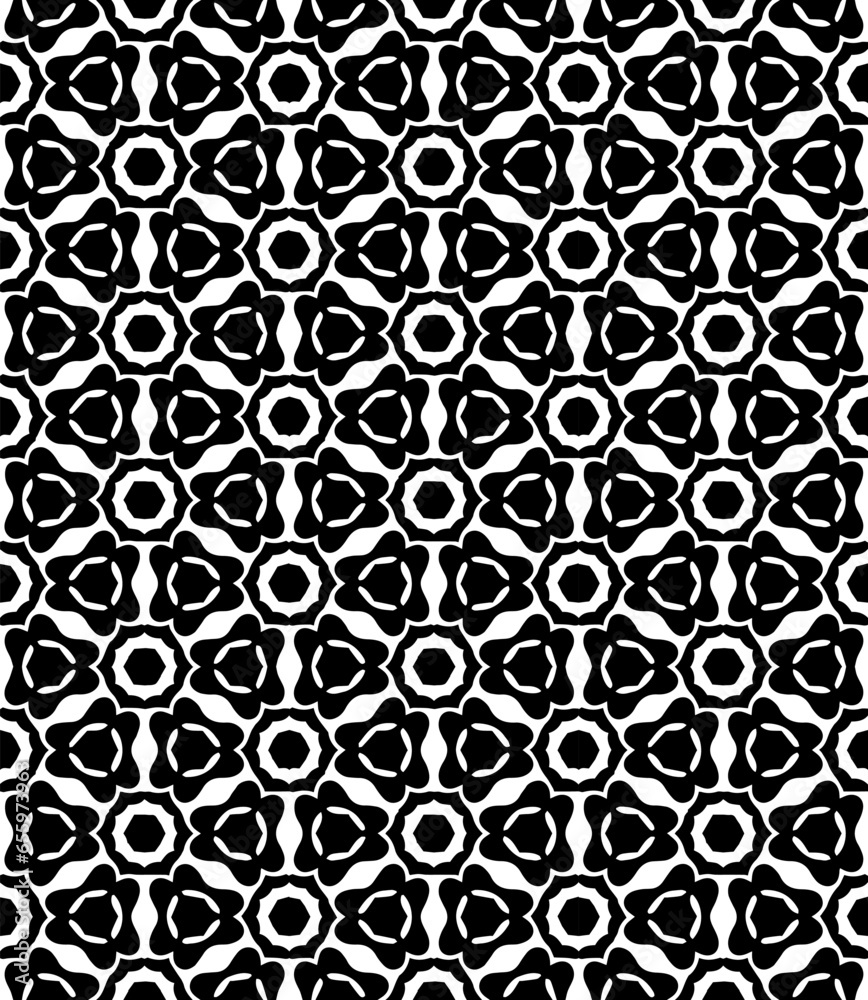Black and white seamless pattern texture. Greyscale ornamental graphic design. Mosaic ornaments. Pattern template. Vector illustration. EPS10. Black and white seamless pattern texture. Greyscale ornamental graphic design. Mosaic ornaments. Pattern template. Vector illustration. EPS10.