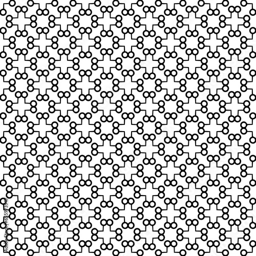 Black and white seamless pattern texture. Greyscale ornamental graphic design. Mosaic ornaments. Pattern template. Vector illustration. EPS10.