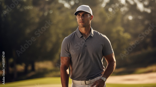 Portrait of a man on a golf course