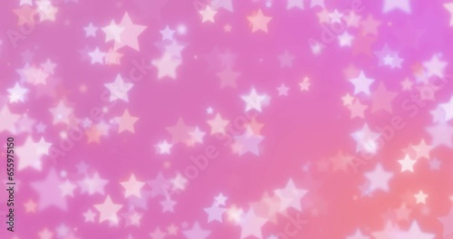 Animated stars background in pink tones.