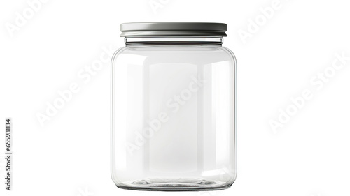 Empty blank jar isolated on a transparent or white background, mockup