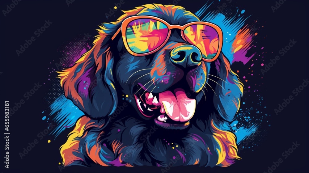 vector graphics dog for t_shirt.Generative AI