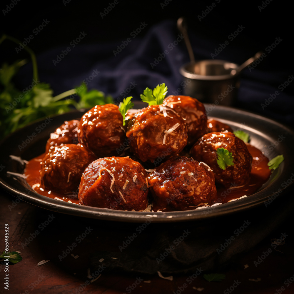 meatball, photography, round, juicy, savory, on a ceramic plate, homely, side lighting, rich browns Generative AI meatball, photography, round, juicy, savory, on a ceramic plate, homely, side lighting, rich browns Generative AI