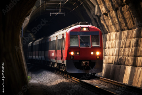 Train exiting the tunnel