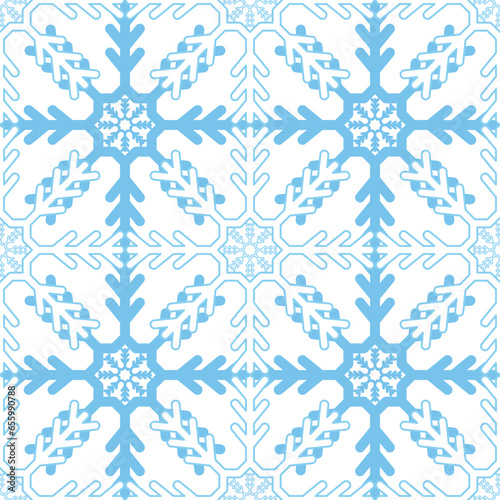 seamless snowflakes pattern. christmas decoration. vector illustration © Sakchai