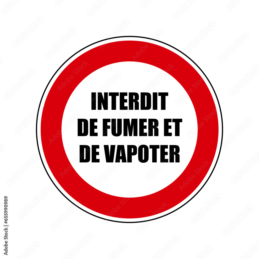 Interdit de vapoter et fumer Panneau interdit de fumer et vapoter signalisation rond rouge Interdit de vapoter et fumer Panneau interdit de fumer et vapoter signalisation rond rouge
